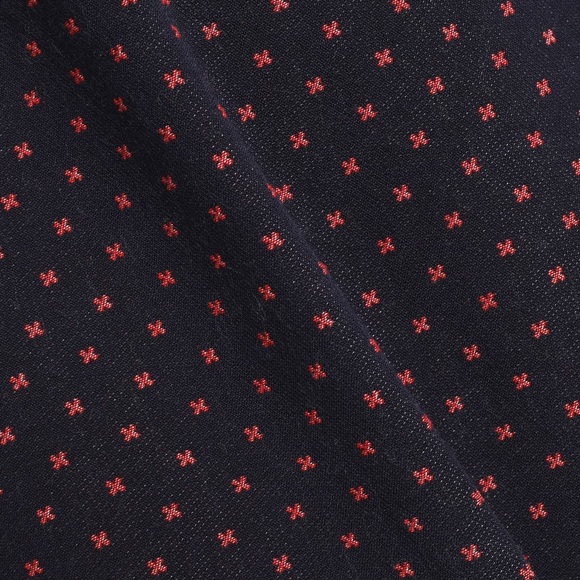 NWOT Sandro Paris Size 1 Navy and Red Embroidered Cutout jacquard mini dress - Picture 6 of 16